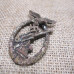 Luftwaffe flak badge in silver with ID. Tag